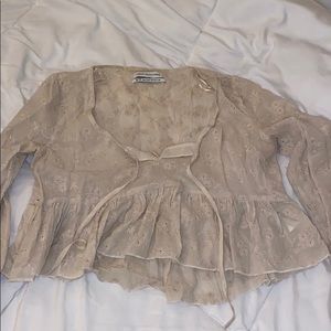 Urban Outfitters cropped linen boho style shirt.